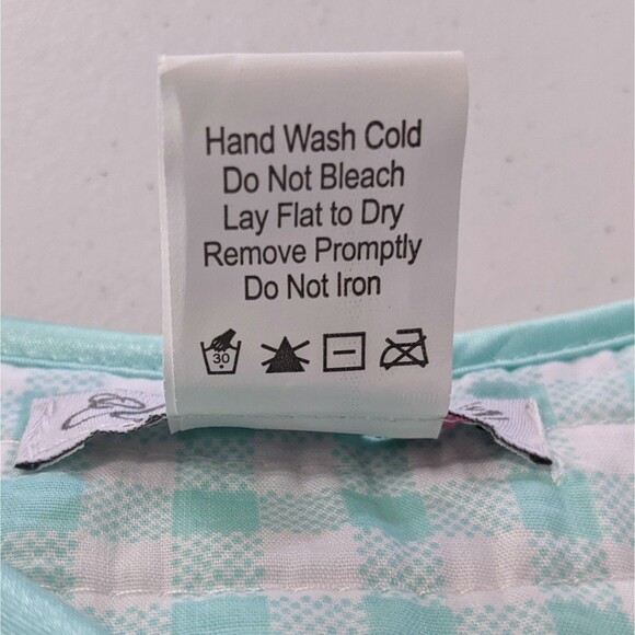 Elegant Emily Duster House Coat Robe S Mint Green Gingham Plaid Pearl New NWT - Picture 9 of 10